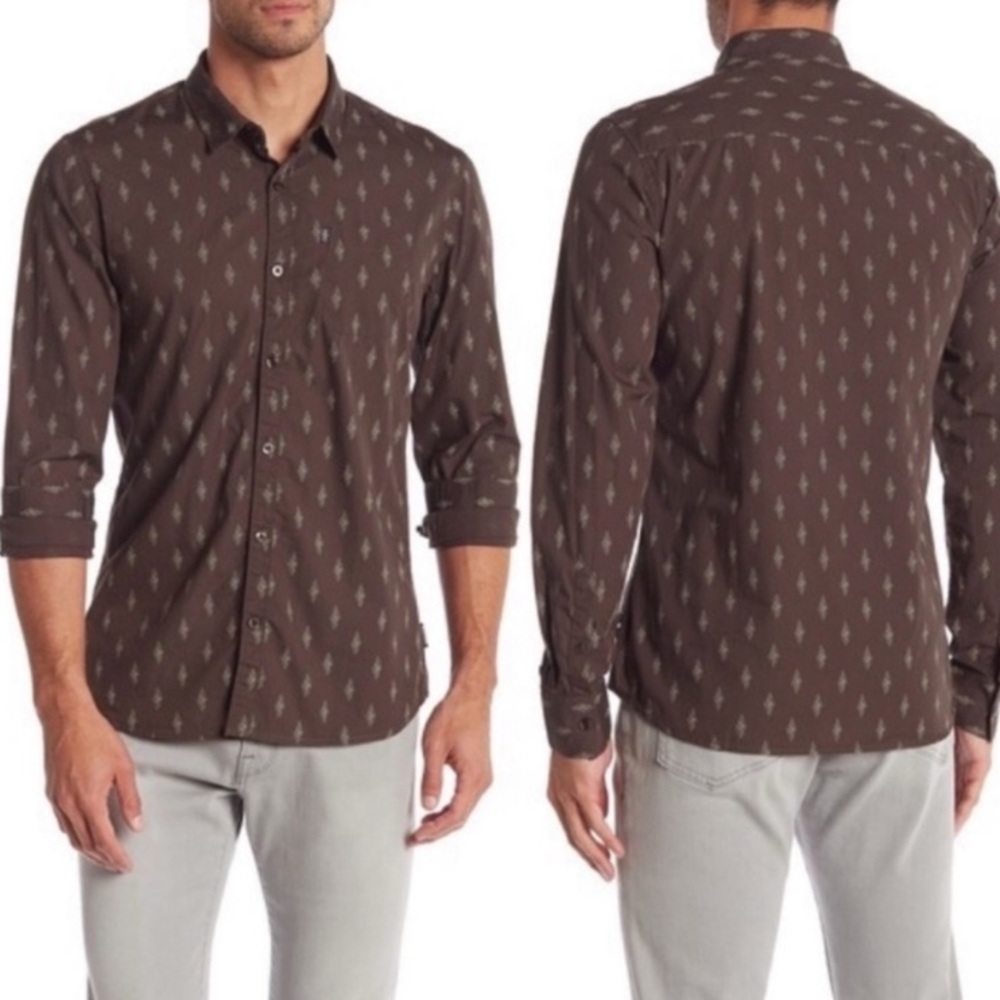 NWOT Noize print button down shirt L